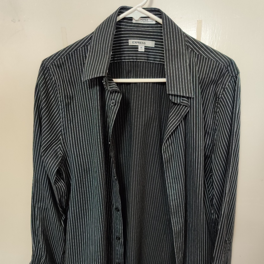 Express Mens Fitted Dress Shirt Medium